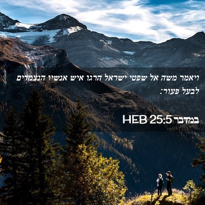 Picture 02 - במדבר 25:5 HEB - ויאמר משה אל שפטי ישראל - Bible Verse Picture