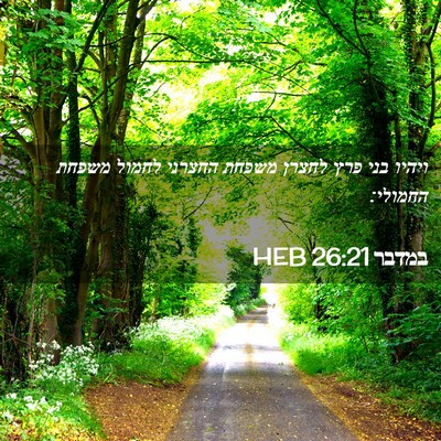 Picture 02 - במדבר 26:21 HEB - ויהיו בני פרץ לחצרן משפחת - Bible Verse Picture