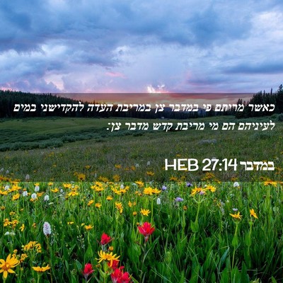 Picture 02 - במדבר 27:14 HEB - כאשר מריתם פי במדבר צן - Bible Verse Picture