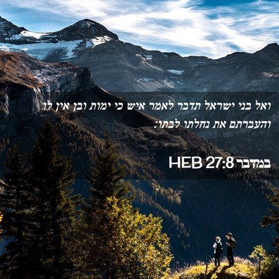 Picture 02 - במדבר 27:8 HEB - ואל בני ישראל תדבר לאמר איש - Bible Verse Picture