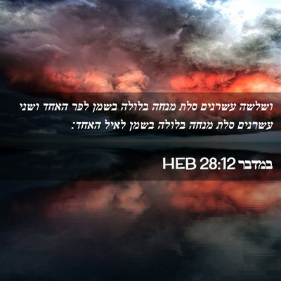 Picture 02 - במדבר 28:12 HEB - ושלשה עשרנים סלת מנחה - Bible Verse Picture