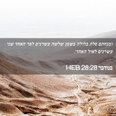 Picture 02 - במדבר 28:28 HEB - ומנחתם סלת בלולה בשמן שלשה - Bible Verse Picture
