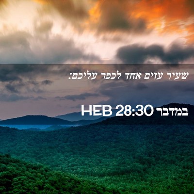 Picture 02 - במדבר 28:30 HEB - שעיר עזים אחד לכפר - Bible Verse Picture