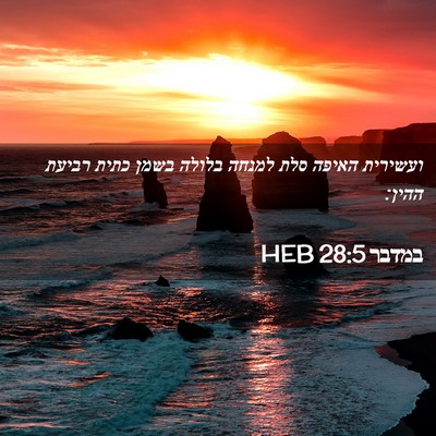Picture 02 - במדבר 28:5 HEB - ועשירית האיפה סלת למנחה - Bible Verse Picture