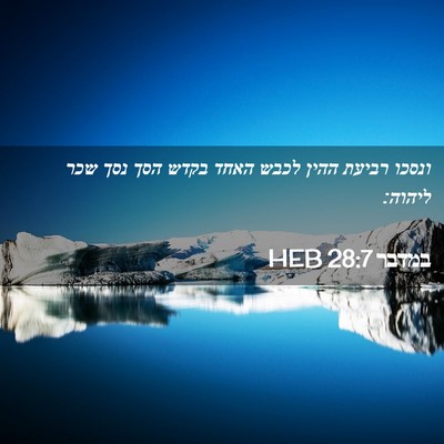 Picture 02 - במדבר 28:7 HEB - ונסכו רביעת ההין לכבש האחד - Bible Verse Picture