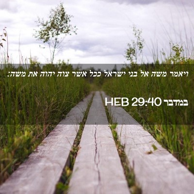 Picture 02 - במדבר 29:40 HEB - ויאמר משה אל בני ישראל ככל - Bible Verse Picture