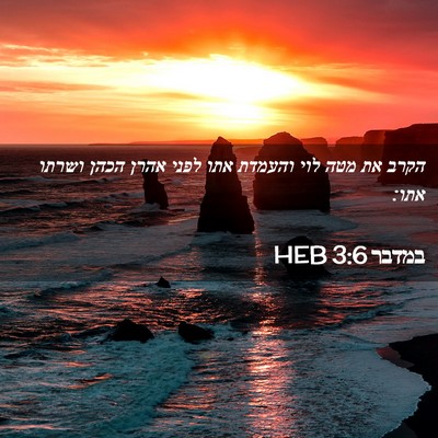 Picture 02 - במדבר 3:6 HEB - הקרב את מטה לוי והעמדת אתו - Bible Verse Picture
