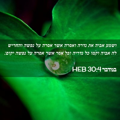 Picture 02 - במדבר 30:4 HEB - ושמע אביה את נדרה ואסרה אשר - Bible Verse Picture