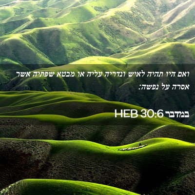 Picture 02 - במדבר 30:6 HEB - ואם היו תהיה לאיש ונדריה - Bible Verse Picture