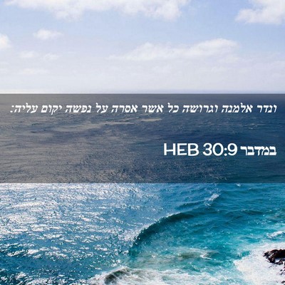 Picture 02 - במדבר 30:9 HEB - ונדר אלמנה וגרושה כל אשר - Bible Verse Picture
