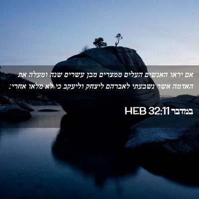 Picture 02 - במדבר 32:11 HEB - אם יראו האנשים העלים - Bible Verse Picture