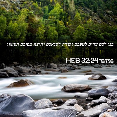 Picture 02 - במדבר 32:24 HEB - בנו לכם ערים לטפכם וגדרת - Bible Verse Picture