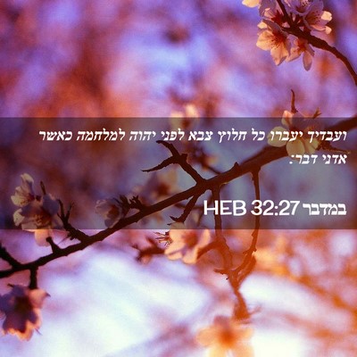 Picture 02 - במדבר 32:27 HEB - ועבדיך יעברו כל חלוץ צבא - Bible Verse Picture