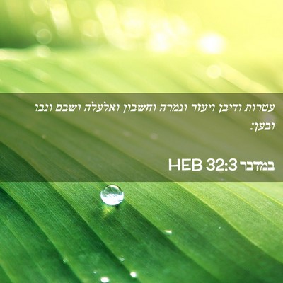 Picture 02 - במדבר 32:3 HEB - עטרות ודיבן ויעזר ונמרה - Bible Verse Picture
