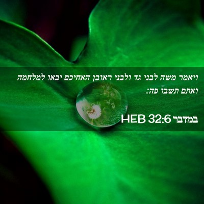 Picture 02 - במדבר 32:6 HEB - ויאמר משה לבני גד ולבני - Bible Verse Picture