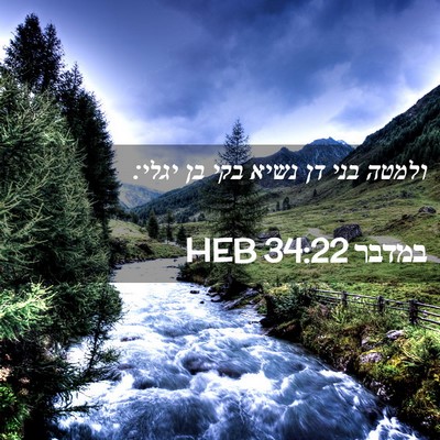Picture 02 - במדבר 34:22 HEB - ולמטה בני דן נשיא בקי בן - Bible Verse Picture