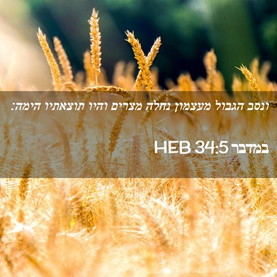Picture 02 - במדבר 34:5 HEB - ונסב הגבול מעצמון נחלה - Bible Verse Picture