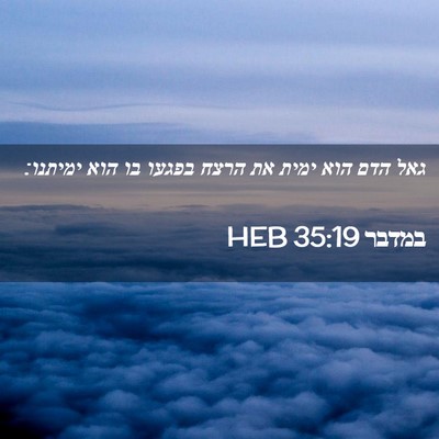 Picture 02 - במדבר 35:19 HEB - גאל הדם הוא ימית את הרצח - Bible Verse Picture