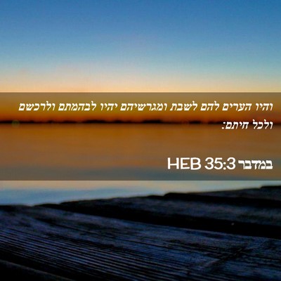 Picture 02 - במדבר 35:3 HEB - והיו הערים להם לשבת - Bible Verse Picture