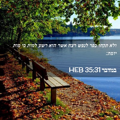 Picture 02 - במדבר 35:31 HEB - ולא תקחו כפר לנפש רצח אשר - Bible Verse Picture