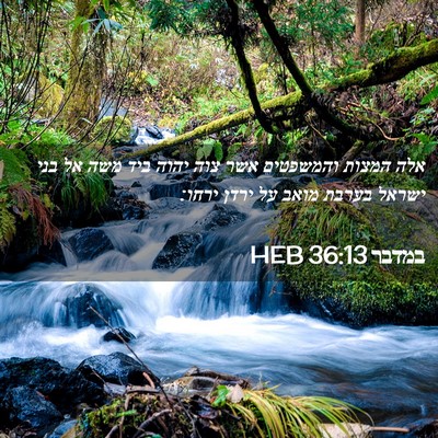 Picture 02 - במדבר 36:13 HEB - אלה המצות והמשפטים אשר צוה - Bible Verse Picture