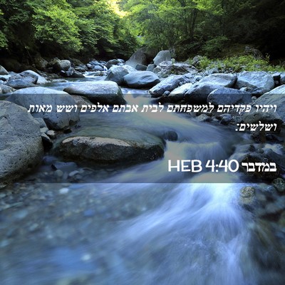 Picture 02 - במדבר 4:40 HEB - ויהיו פקדיהם למשפחתם לבית - Bible Verse Picture