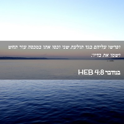 Picture 02 - במדבר 4:8 HEB - ופרשו עליהם בגד תולעת שני - Bible Verse Picture