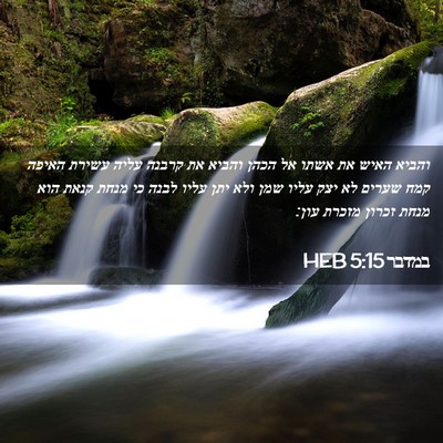 Picture 02 - במדבר 5:15 HEB - והביא האיש את אשתו אל הכהן - Bible Verse Picture