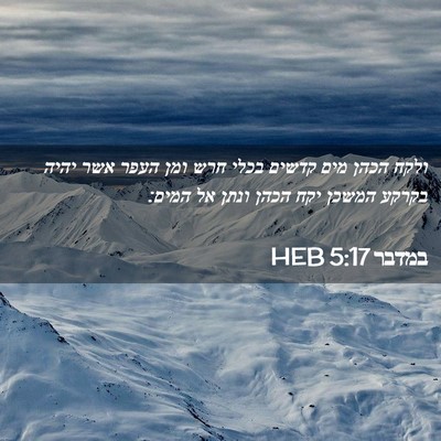 Picture 02 - במדבר 5:17 HEB - ולקח הכהן מים קדשים בכלי - Bible Verse Picture