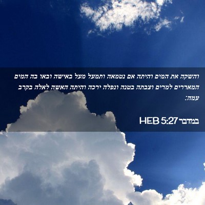 Picture 02 - במדבר 5:27 HEB - והשקה את המים והיתה אם - Bible Verse Picture