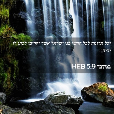 Picture 02 - במדבר 5:9 HEB - וכל תרומה לכל קדשי בני - Bible Verse Picture