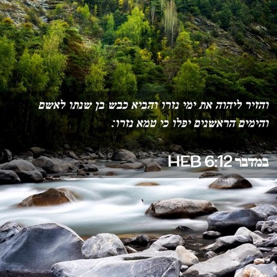 Picture 02 - במדבר 6:12 HEB - והזיר ליהוה את ימי נזרו - Bible Verse Picture