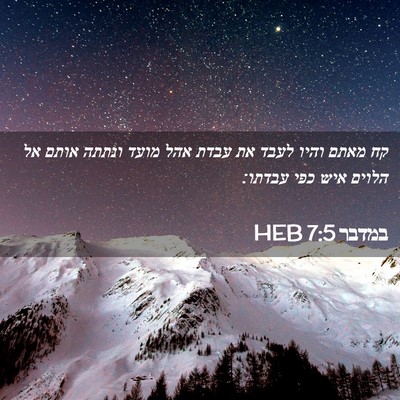Picture 02 - במדבר 7:5 HEB - קח מאתם והיו לעבד את עבדת - Bible Verse Picture