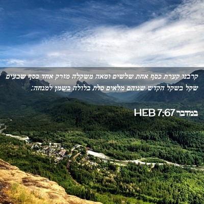 Picture 02 - במדבר 7:67 HEB - קרבנו קערת כסף אחת שלשים - Bible Verse Picture