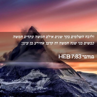 Picture 02 - במדבר 7:83 HEB - ולזבח השלמים בקר שנים אילם - Bible Verse Picture