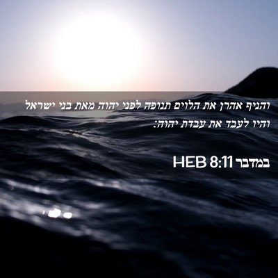 Picture 02 - במדבר 8:11 HEB - והניף אהרן את הלוים תנופה - Bible Verse Picture