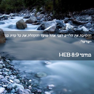Picture 02 - במדבר 8:9 HEB - והקרבת את הלוים לפני אהל - Bible Verse Picture