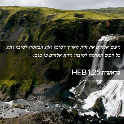 Picture 02 - בראשית 1:25 HEB - ויעש אלהים את חית הארץ - Bible Verse Picture