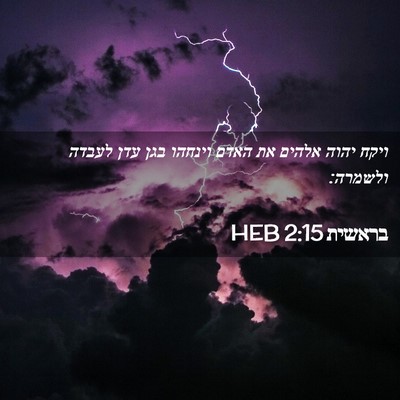 Picture 02 - בראשית 2:15 HEB - ויקח יהוה אלהים את האדם - Bible Verse Picture