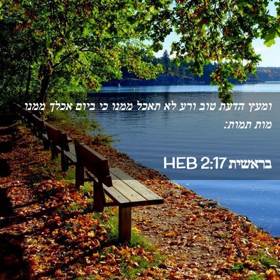 Picture 02 - בראשית 2:17 HEB - ומעץ הדעת טוב ורע לא תאכל - Bible Verse Picture