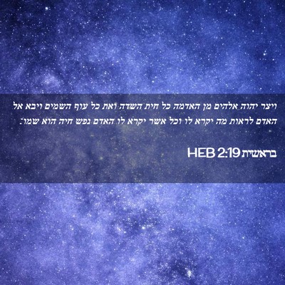 Picture 02 - בראשית 2:19 HEB - ויצר יהוה אלהים מן האדמה כל - Bible Verse Picture