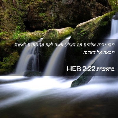 Picture 02 - בראשית 2:22 HEB - ויבן יהוה אלהים את הצלע אשר - Bible Verse Picture