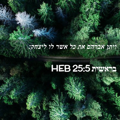 Picture 02 - בראשית 25:5 HEB - ויתן אברהם את כל אשר לו - Bible Verse Picture