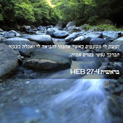 Picture 02 - בראשית 27:4 HEB - ועשה לי מטעמים כאשר אהבתי - Bible Verse Picture