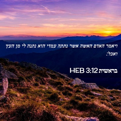 Picture 02 - בראשית 3:12 HEB - ויאמר האדם האשה אשר נתתה - Bible Verse Picture