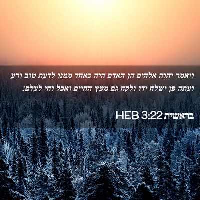 Picture 02 - בראשית 3:22 HEB - ויאמר יהוה אלהים הן האדם - Bible Verse Picture