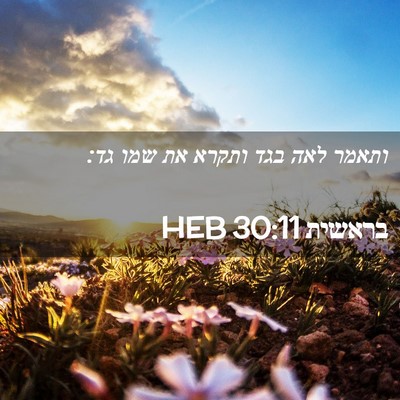 Picture 02 - בראשית 30:11 HEB - ותאמר לאה בגד ותקרא את שמו - Bible Verse Picture
