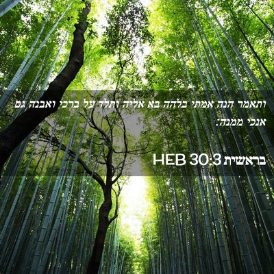 Picture 02 - בראשית 30:3 HEB - ותאמר הנה אמתי בלהה בא אליה - Bible Verse Picture