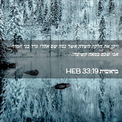 Picture 02 - בראשית 33:19 HEB - ויקן את חלקת השדה אשר נטה - Bible Verse Picture