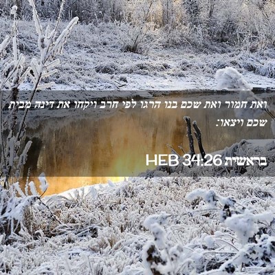 Picture 02 - בראשית 34:26 HEB - ואת חמור ואת שכם בנו הרגו - Bible Verse Picture